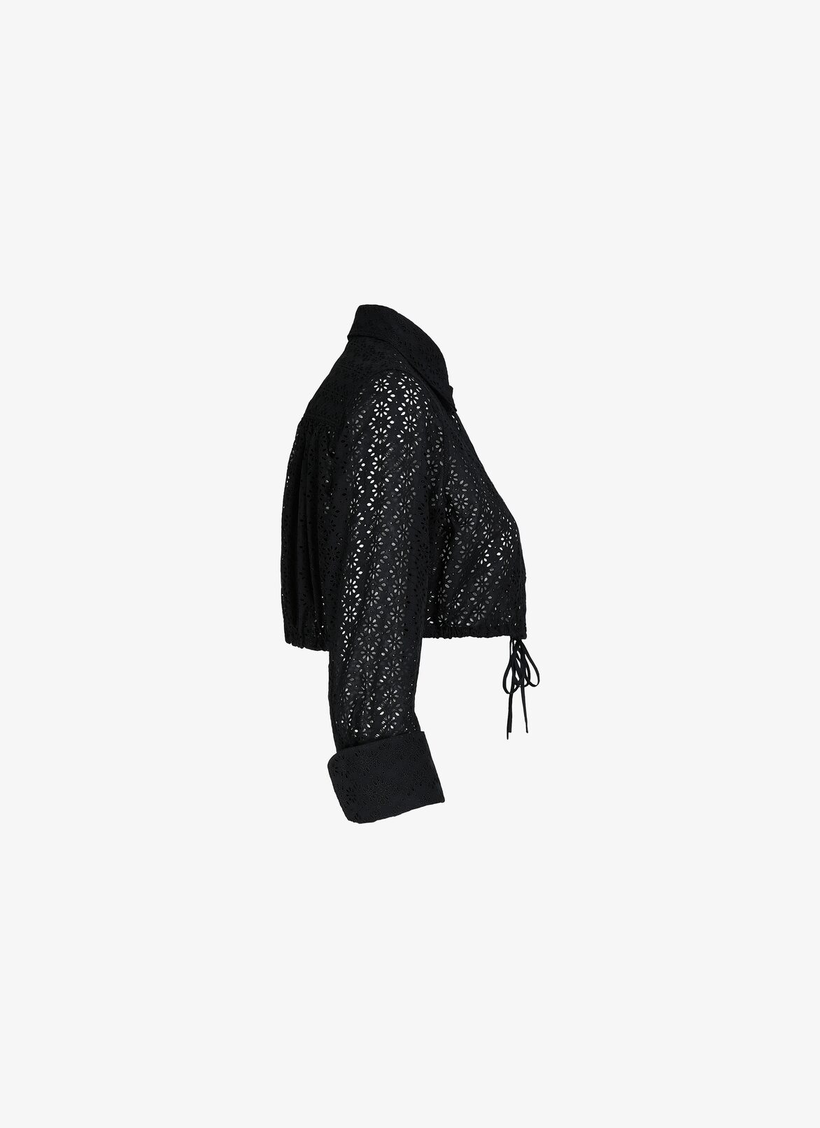 Embroidered Cropped Shirt ALAÏA BLACK EMBROIDERED CROPPED SHIRT